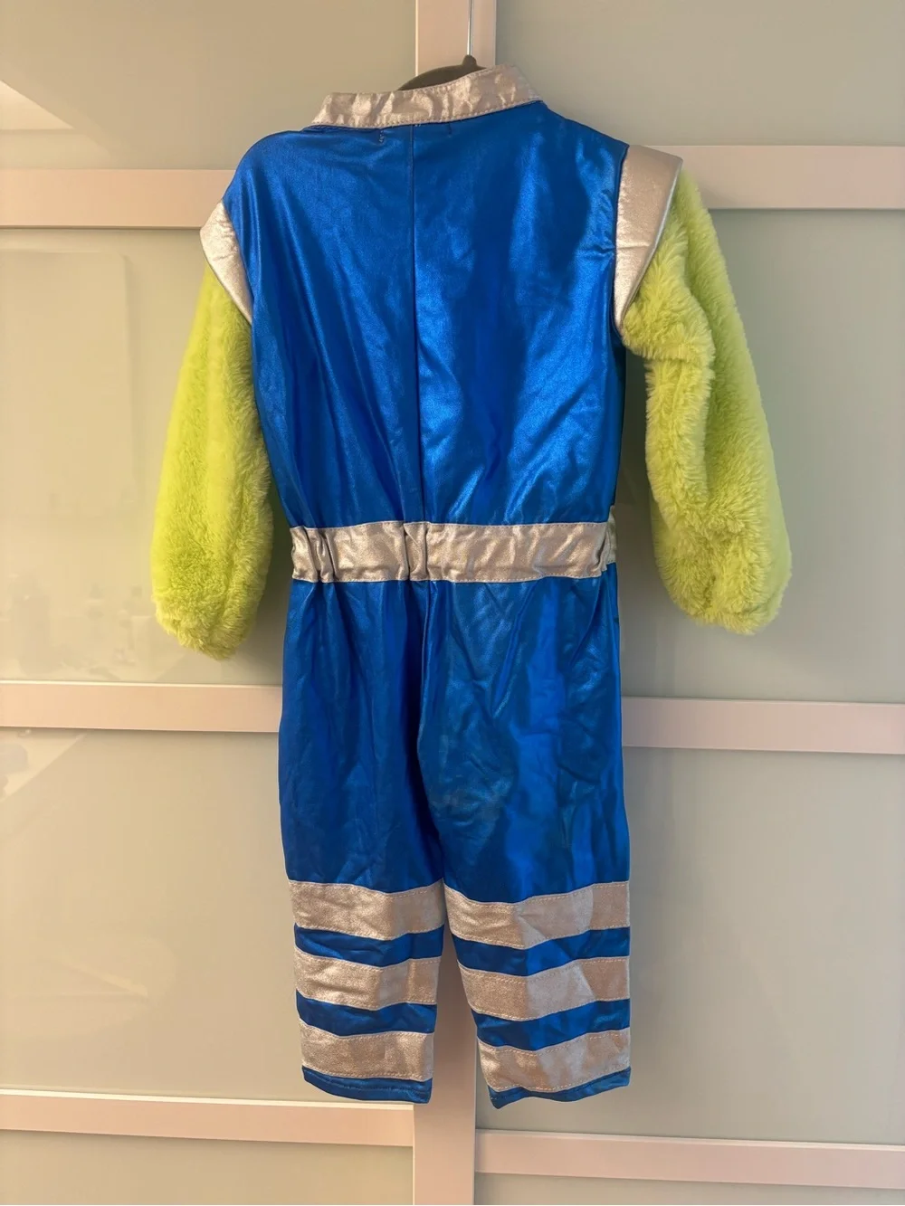 Pottery Barn Kids Lime Green Alien Costume with Blue Jumpsuit - Picture 3 of 4